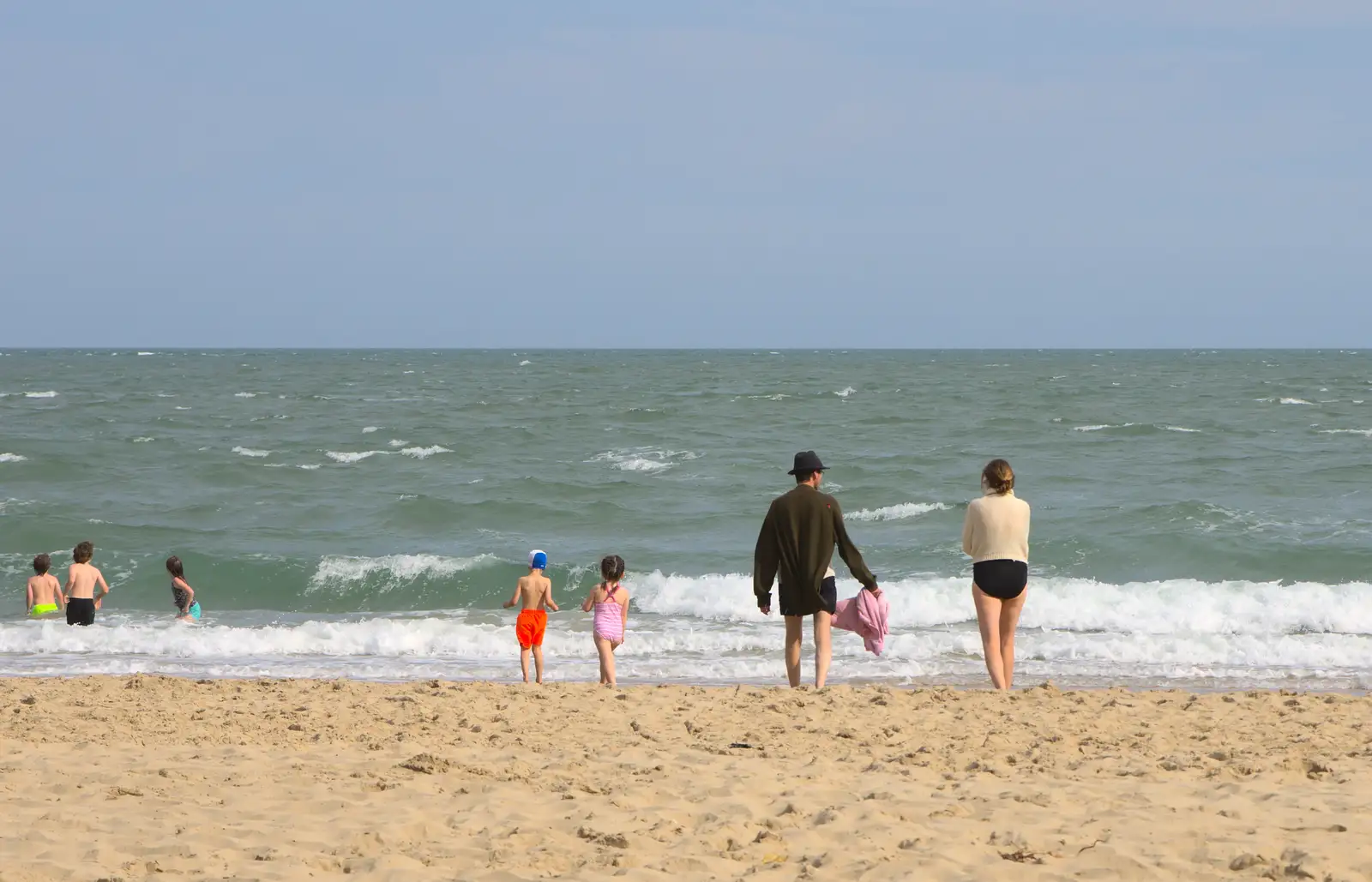 The gang on the beach, from Camping at Silver Strand, Wicklow, County Wicklow, Ireland - 7th August 2014