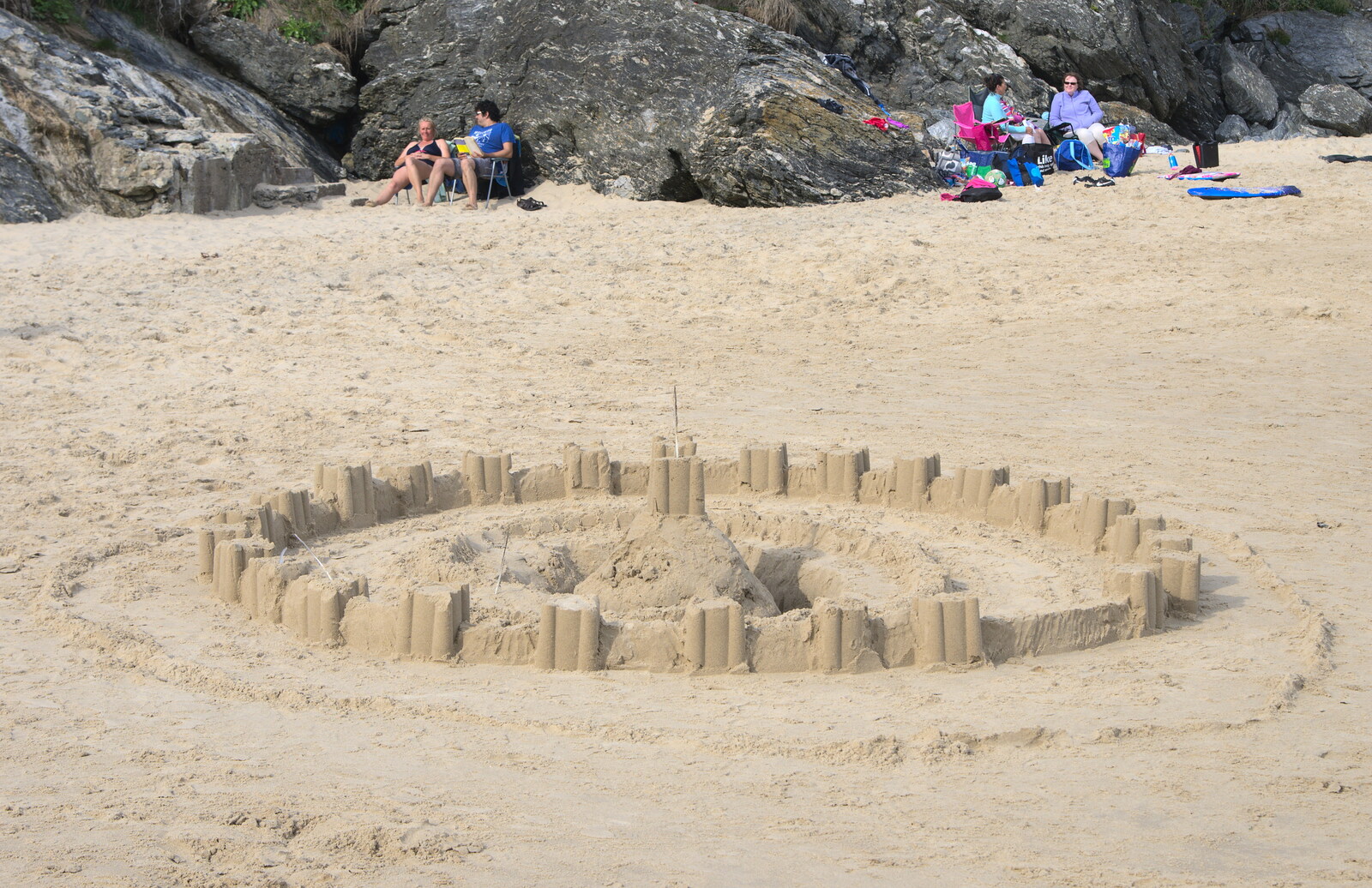 Someone has built an impressive sand castle from Camping at Silver Strand, Wicklow, County Wicklow, Ireland - 7th August 2014