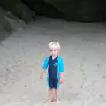 Harry stands around near the cave, Camping at Silver Strand, Wicklow, County Wicklow, Ireland - 7th August 2014