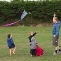 The neighbour does some kite flying, Camping at Silver Strand, Wicklow, County Wicklow, Ireland - 7th August 2014