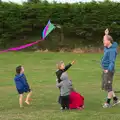 The neighbour does some kite flying, Camping at Silver Strand, Wicklow, County Wicklow, Ireland - 7th August 2014