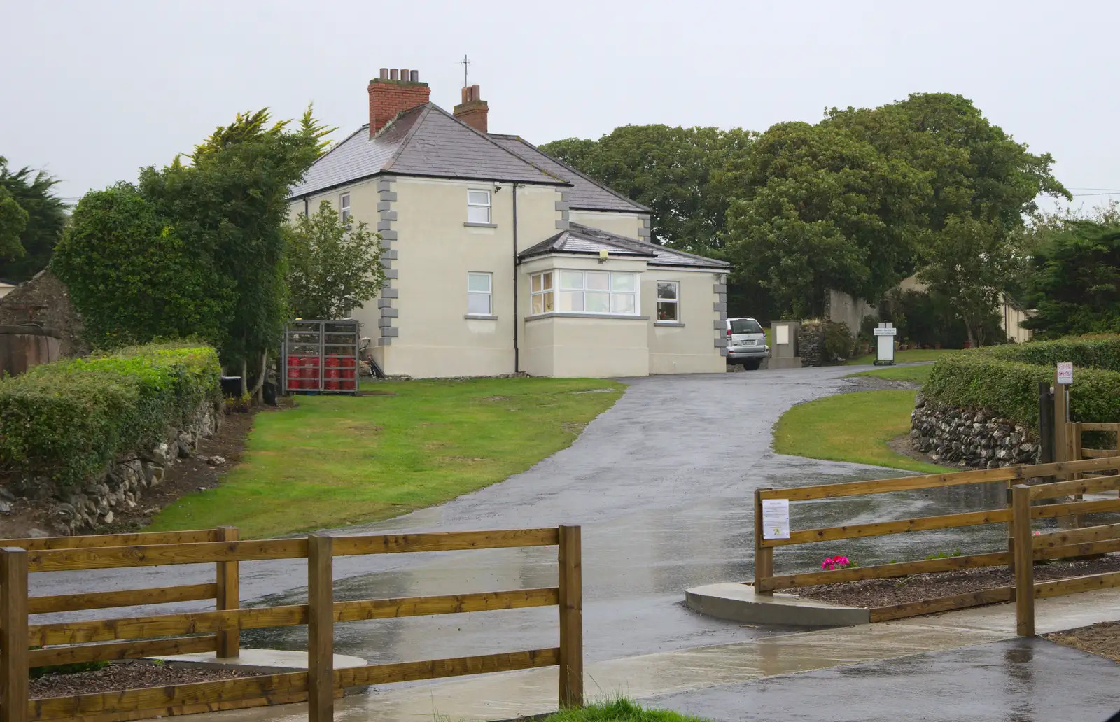 Campsite HQ in the rain, from Camping at Silver Strand, Wicklow, County Wicklow, Ireland - 7th August 2014