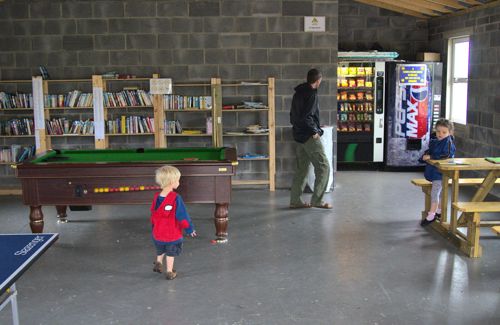 Hiding from the rain in the library/games room from Camping at Silver Strand, Wicklow, County Wicklow, Ireland - 7th August 2014