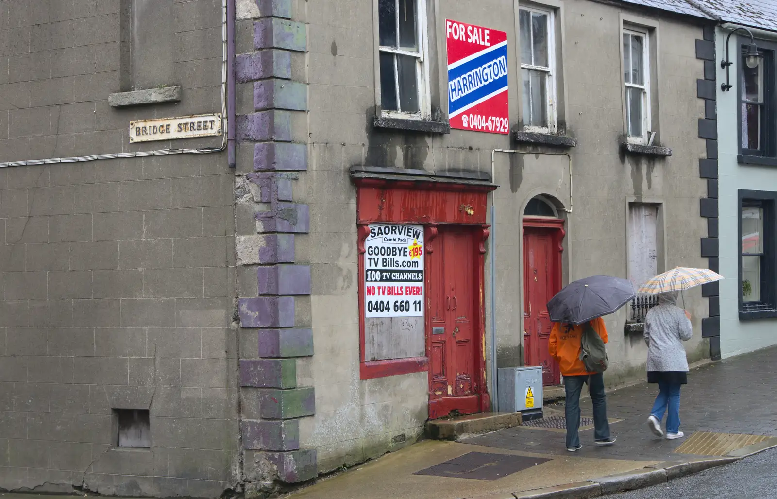 A derelict shop and house on Bridge Street, from Camping at Silver Strand, Wicklow, County Wicklow, Ireland - 7th August 2014