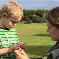 Fred does another Loom band, Camping at Silver Strand, Wicklow, County Wicklow, Ireland - 7th August 2014