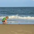 Fred pokes about in the sand, Camping at Silver Strand, Wicklow, County Wicklow, Ireland - 7th August 2014