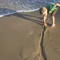 Fred digs a trench to the sea, Camping at Silver Strand, Wicklow, County Wicklow, Ireland - 7th August 2014