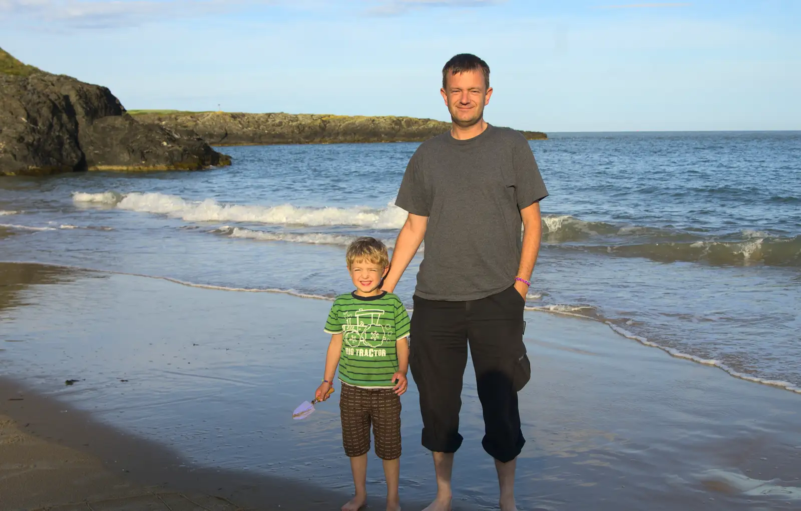 A passer-by takes a photo of Fred and Nosher, from Camping at Silver Strand, Wicklow, County Wicklow, Ireland - 7th August 2014