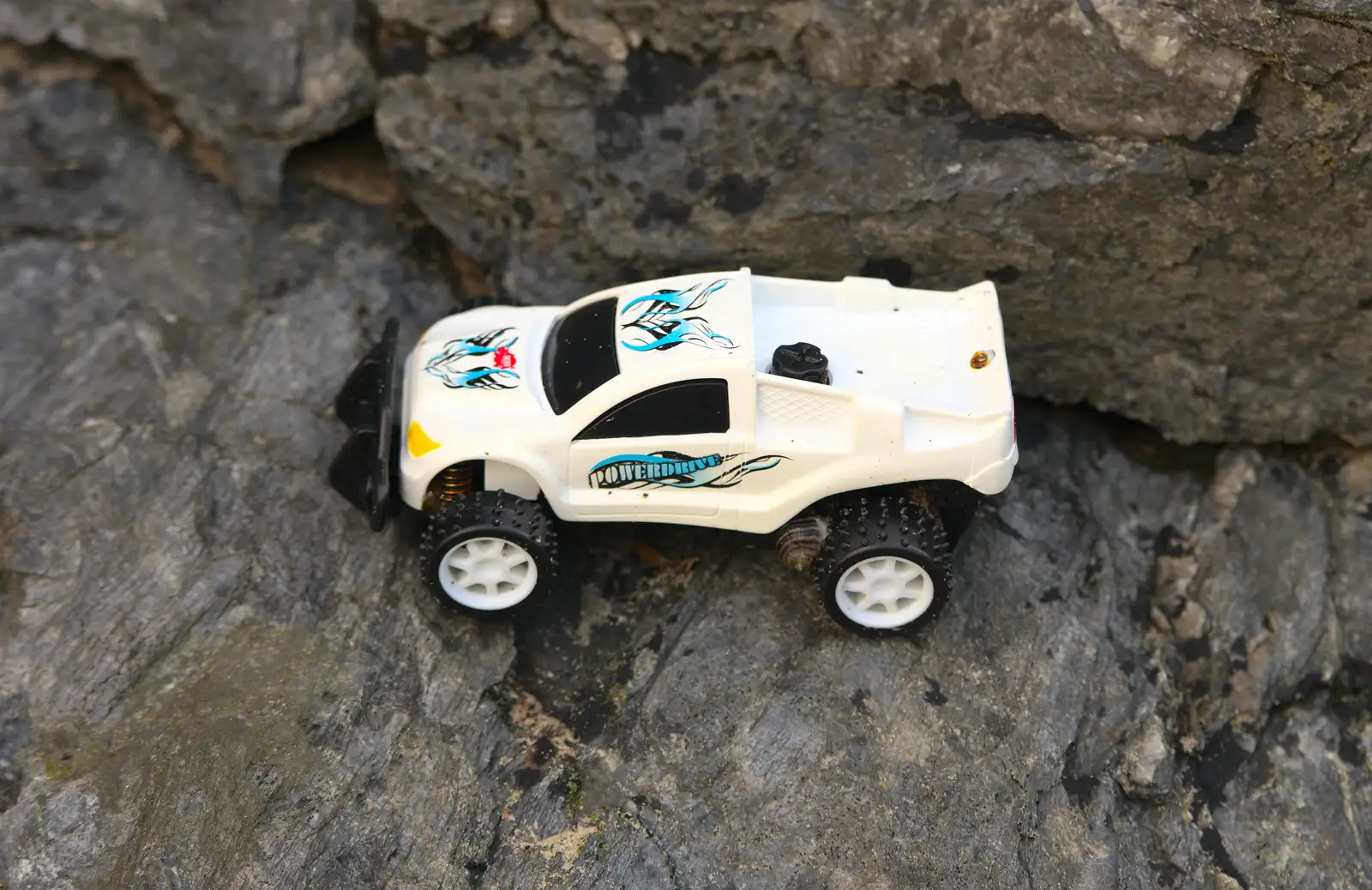 A discarded toy in the cliff, from Camping at Silver Strand, Wicklow, County Wicklow, Ireland - 7th August 2014