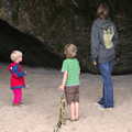 Harry, Fred and Isobel inspect the cave, Camping at Silver Strand, Wicklow, County Wicklow, Ireland - 7th August 2014