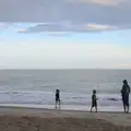 Philly, Fern, Isobel and Harry come down later, Camping at Silver Strand, Wicklow, County Wicklow, Ireland - 7th August 2014