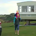 Isobel carries Harry back up from the beach, Camping at Silver Strand, Wicklow, County Wicklow, Ireland - 7th August 2014