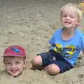 The next day, Fred gets buried in the sand, Camping at Silver Strand, Wicklow, County Wicklow, Ireland - 7th August 2014