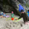 Philly builds some sandcastles, Camping at Silver Strand, Wicklow, County Wicklow, Ireland - 7th August 2014