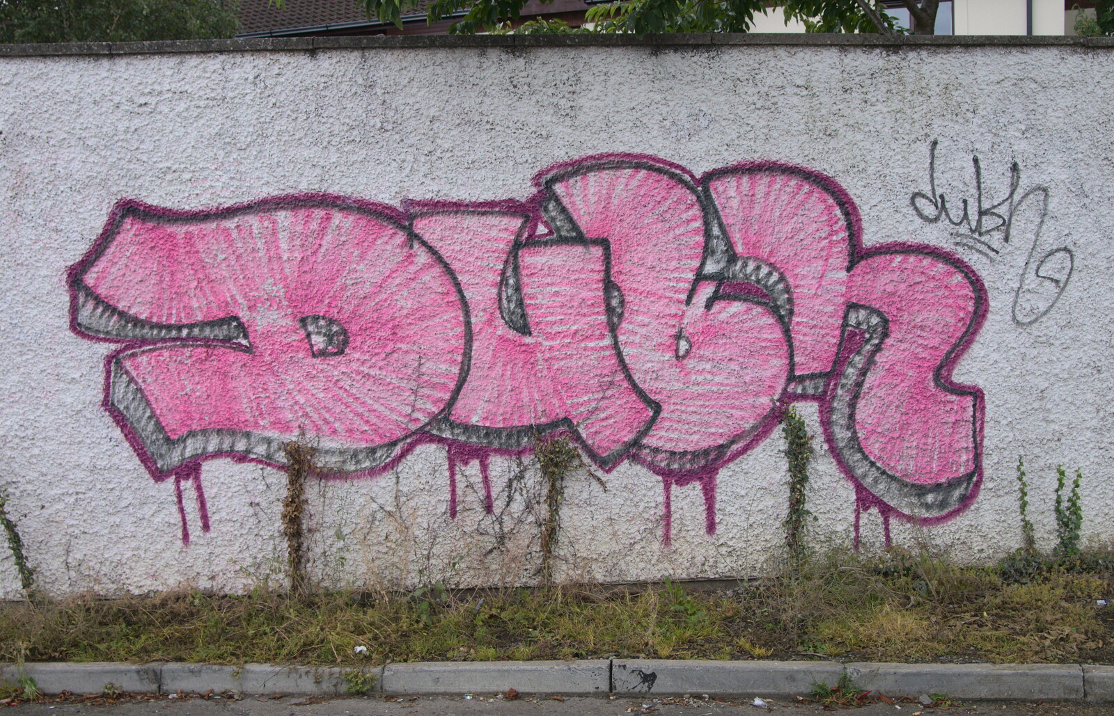 Pink graffiti like felt-tip pen from A Night Out in Dublin, County Dublin, Ireland - 9th August 2014