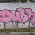 Pink graffiti like felt-tip pen, A Night Out in Dublin, County Dublin, Ireland - 9th August 2014