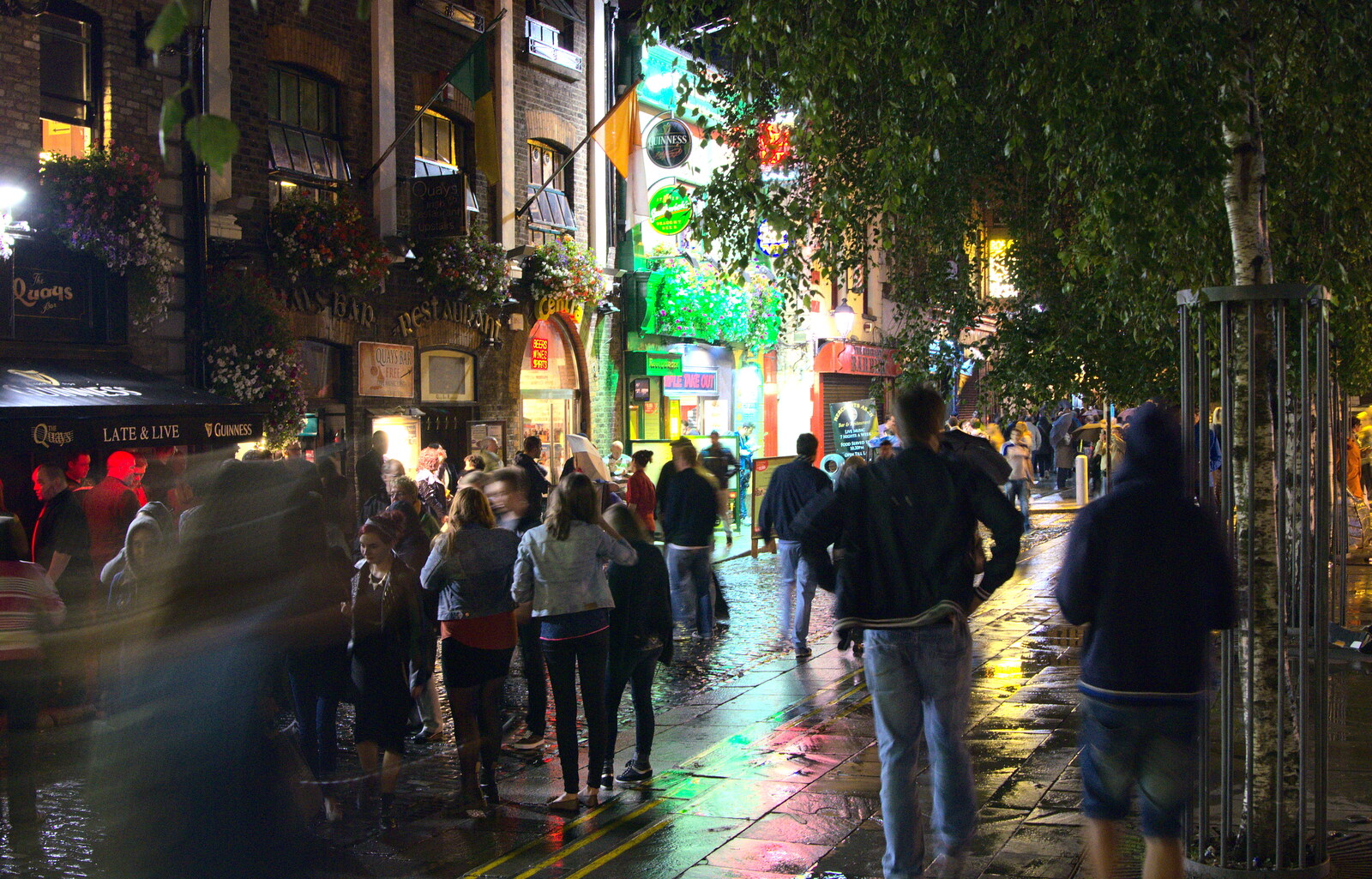 More action in Temple Bar from A Night Out in Dublin, County Dublin, Ireland - 9th August 2014