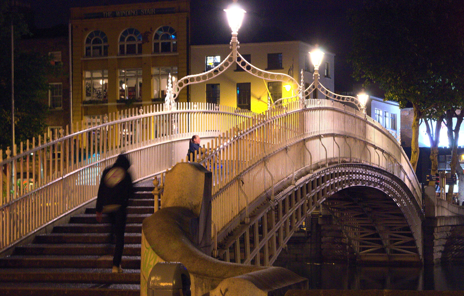 The Halfpenny Bridge over the Liffey from A Night Out in Dublin, County Dublin, Ireland - 9th August 2014