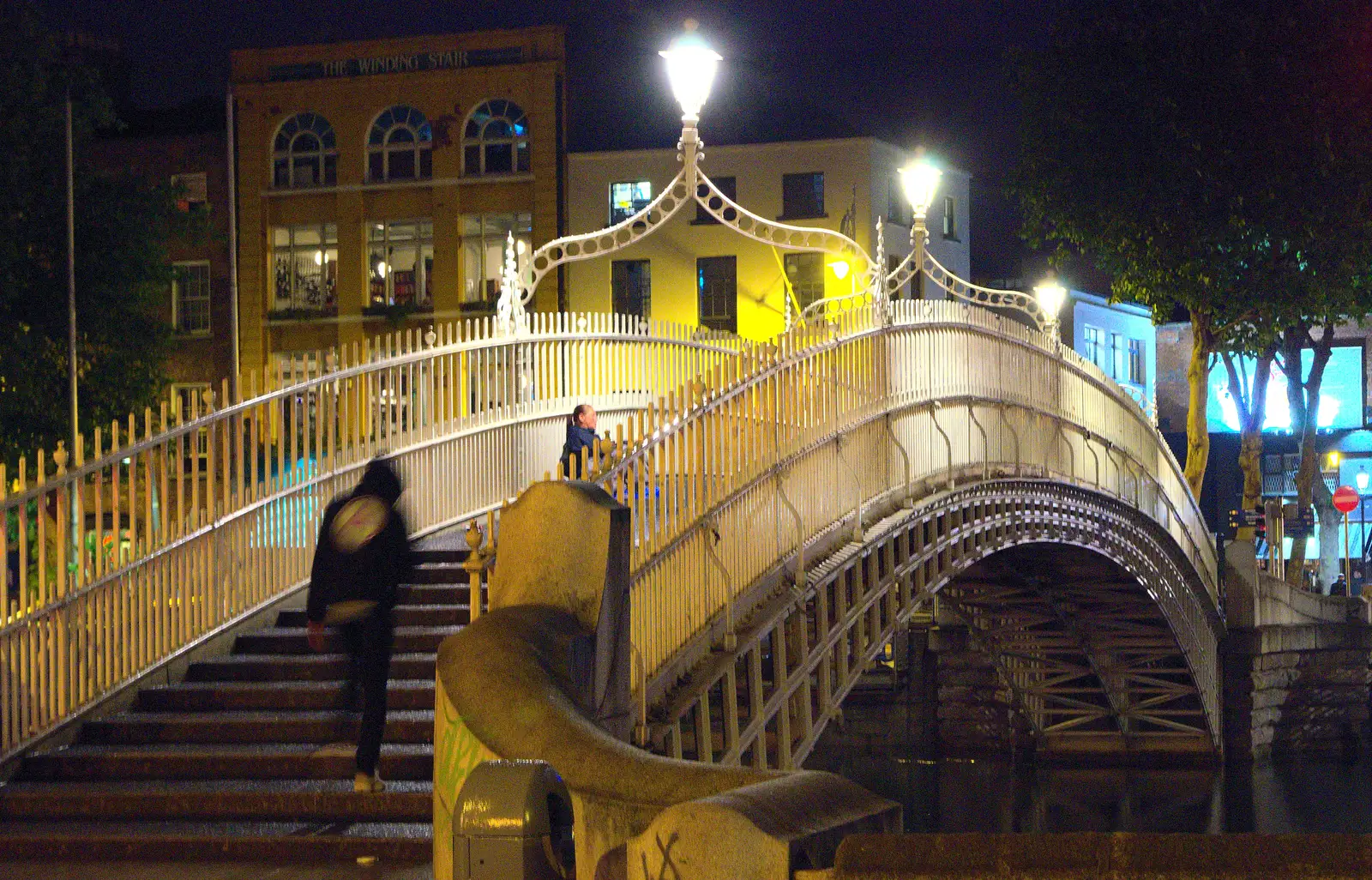 The Halfpenny Bridge over the Liffey, from A Night Out in Dublin, County Dublin, Ireland - 9th August 2014