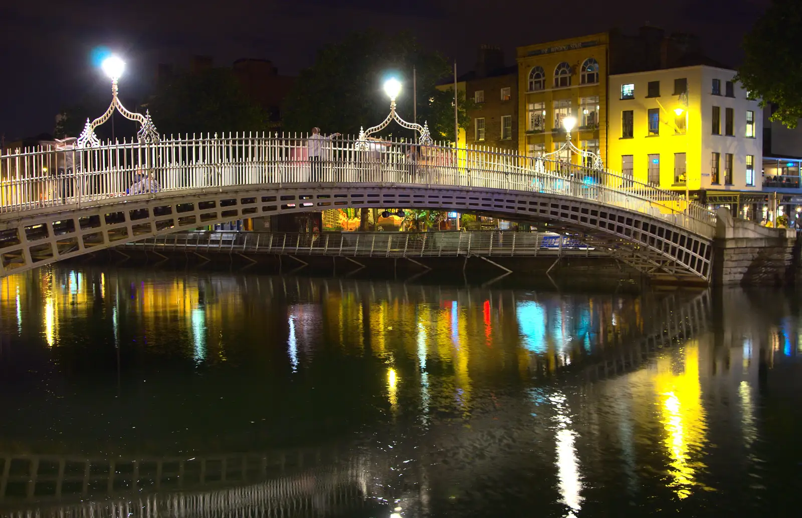 The Halfpenny Bridge and the Liffey, from A Night Out in Dublin, County Dublin, Ireland - 9th August 2014