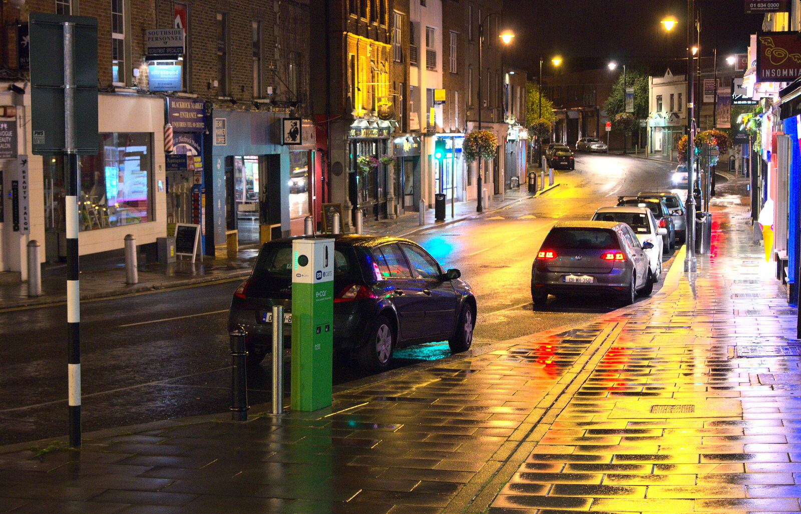 An empty Blackrock high street at night from A Night Out in Dublin, County Dublin, Ireland - 9th August 2014