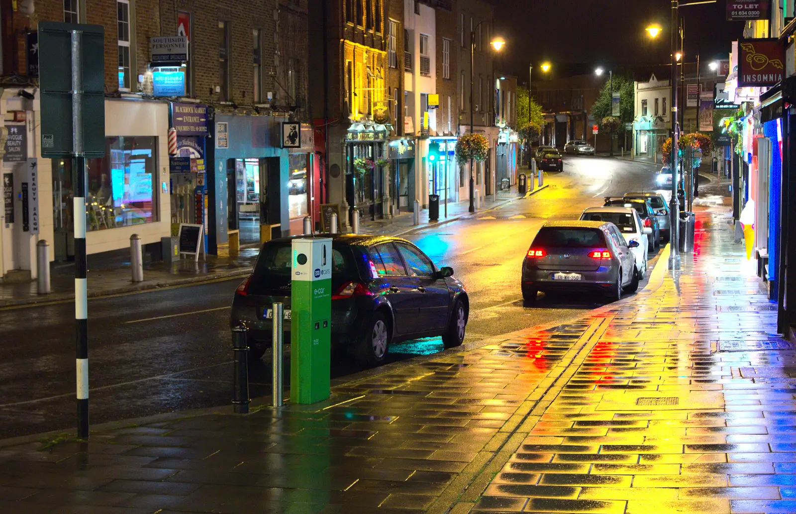 An empty Blackrock high street at night, from A Night Out in Dublin, County Dublin, Ireland - 9th August 2014