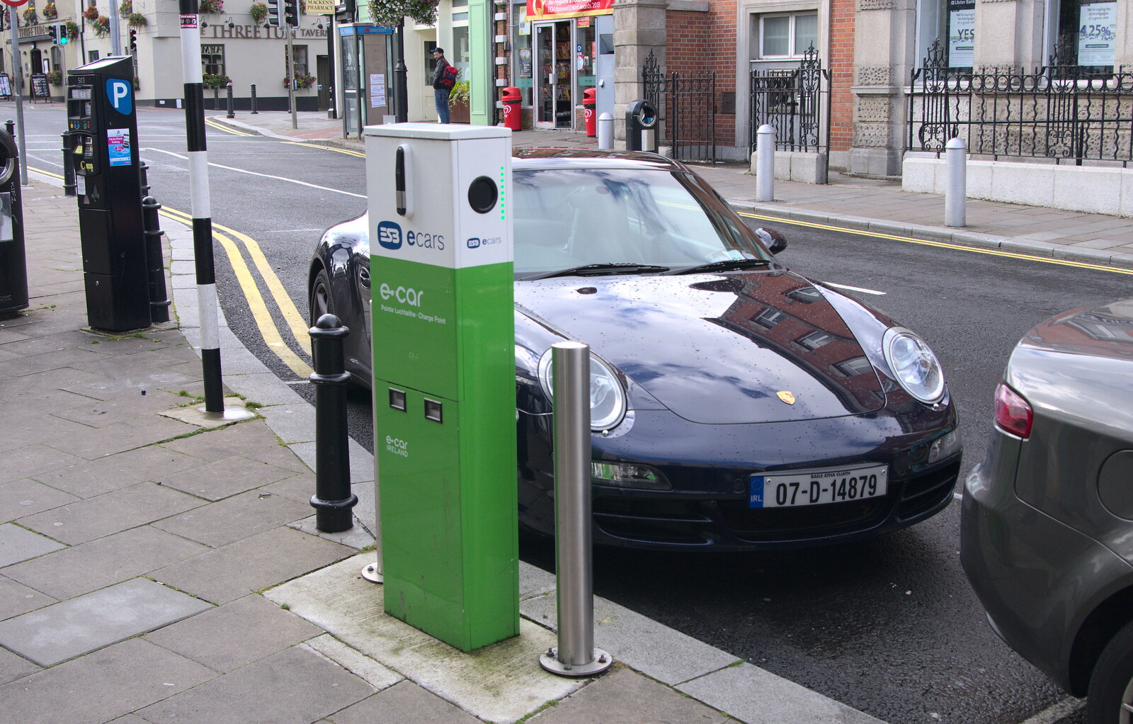 Some fascist has parked on the charging spot from A Night Out in Dublin, County Dublin, Ireland - 9th August 2014