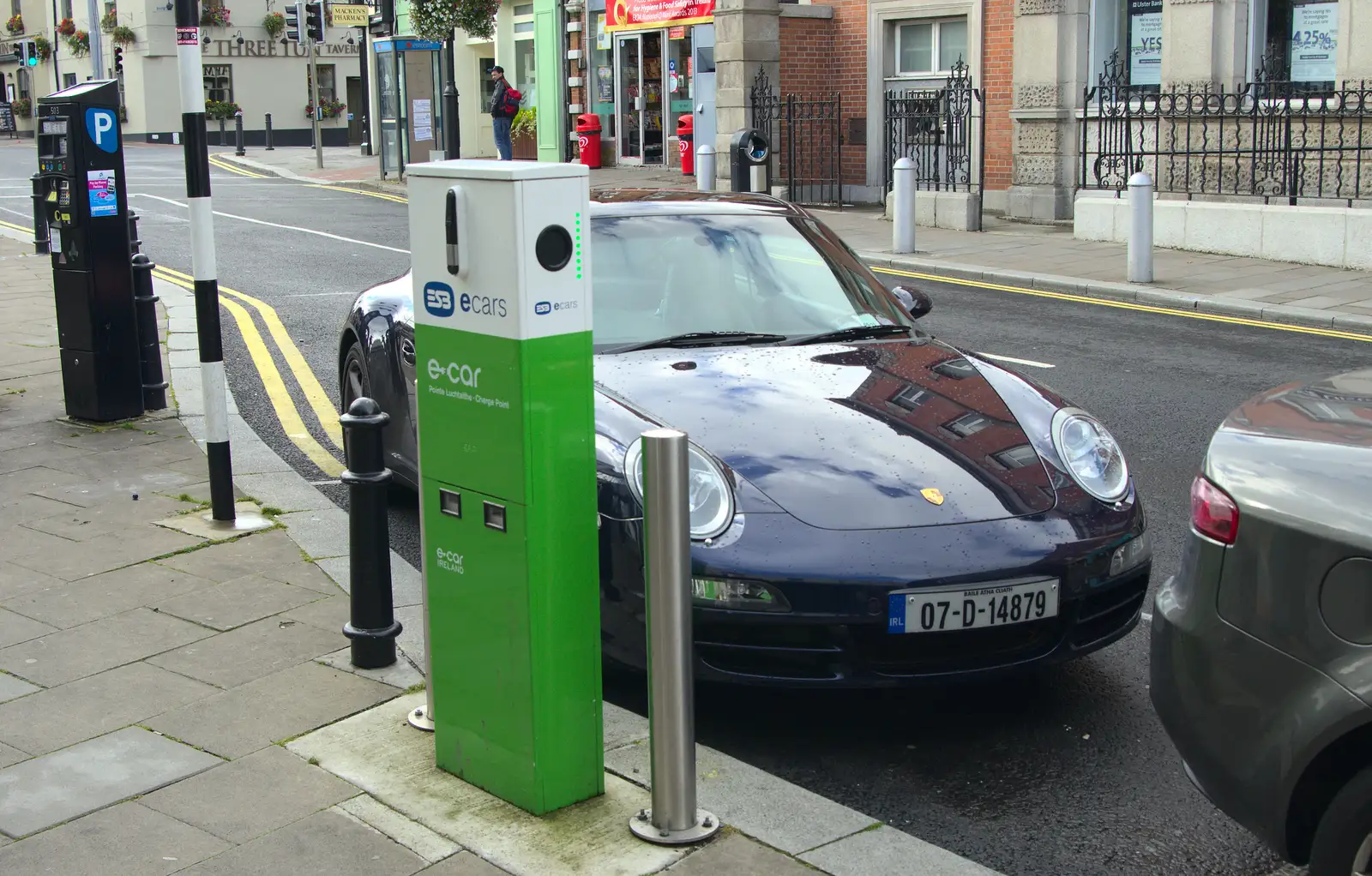 Some fascist has parked on the charging spot, from A Night Out in Dublin, County Dublin, Ireland - 9th August 2014