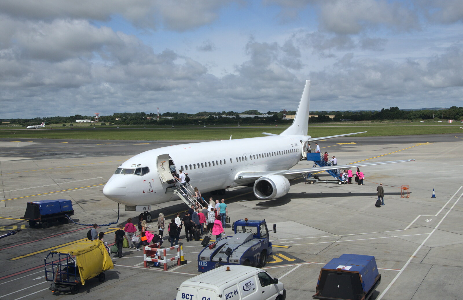 A very anonymous 737 loads up at Dublin airport from A Night Out in Dublin, County Dublin, Ireland - 9th August 2014