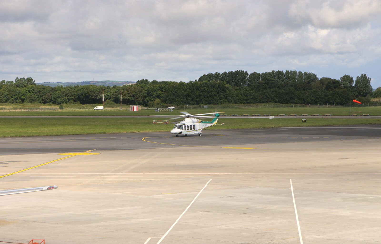A helicopter comes in to land from A Night Out in Dublin, County Dublin, Ireland - 9th August 2014