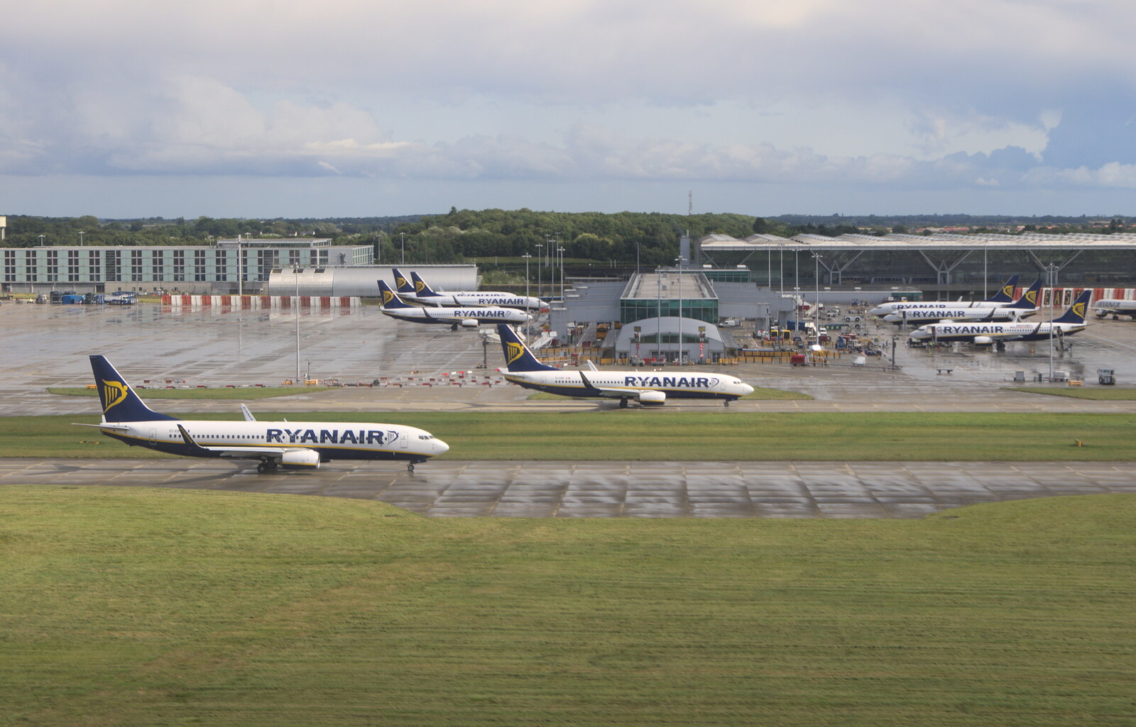 Another view of Stansted airport as the plane lands from A Night Out in Dublin, County Dublin, Ireland - 9th August 2014