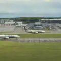 Another view of Stansted airport as the plane lands, A Night Out in Dublin, County Dublin, Ireland - 9th August 2014