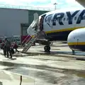 The plane disgorges onto the tarmac, A Night Out in Dublin, County Dublin, Ireland - 9th August 2014