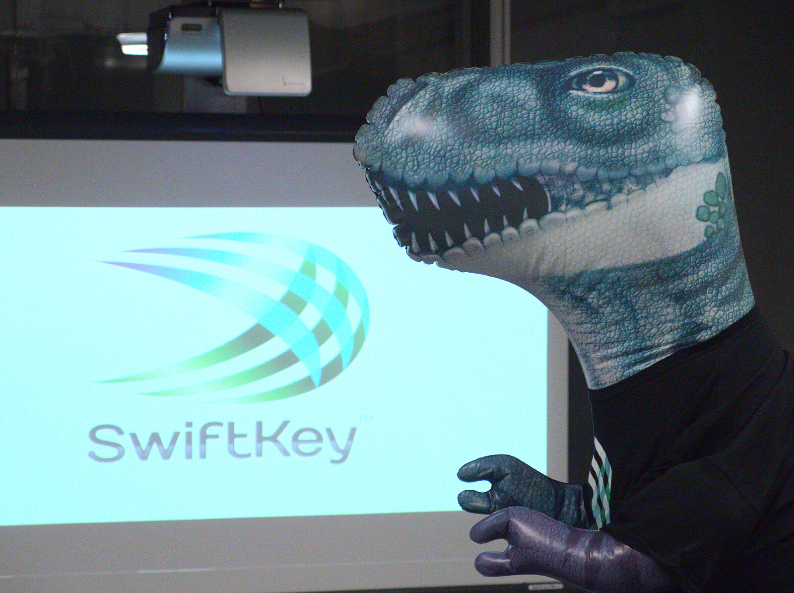 The SwiftKey inflatable dinosaur from SwiftKey Innovation Day, and Pizza Pub, Westminster and Southwark - 14th August 2014