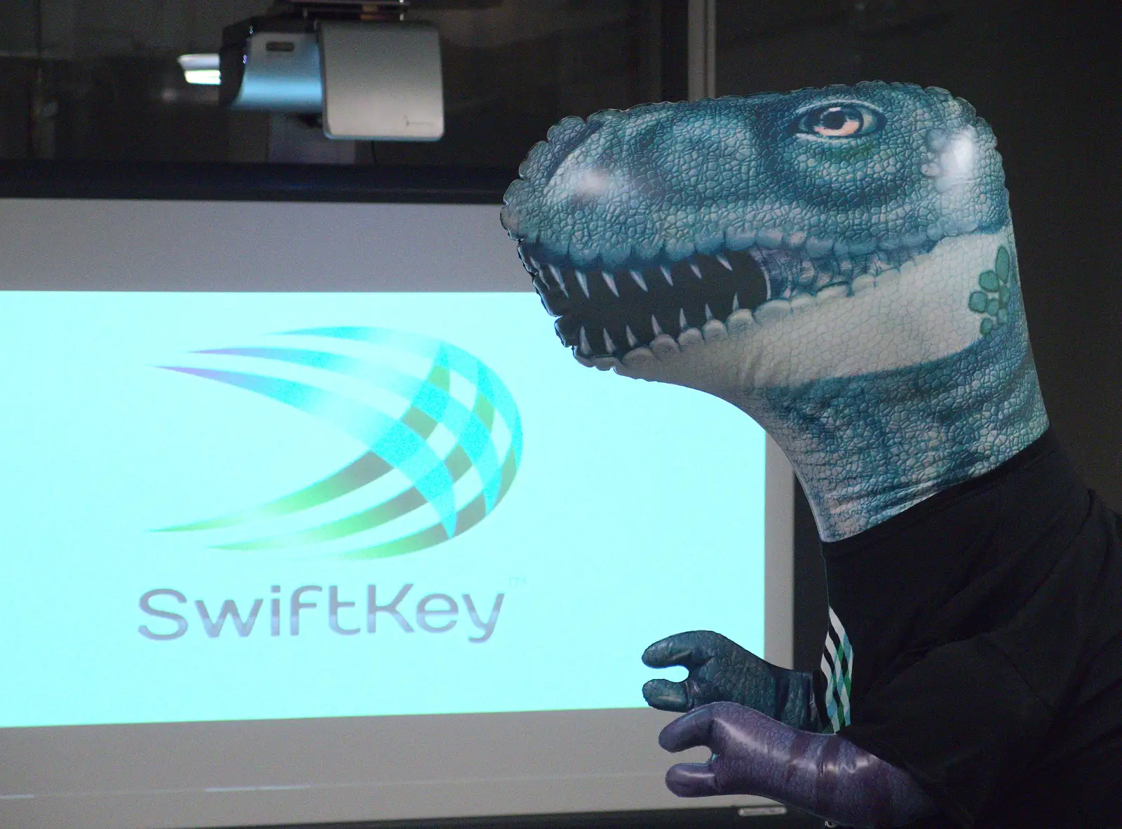 The SwiftKey inflatable dinosaur, from SwiftKey Innovation Day, and Pizza Pub, Westminster and Southwark - 14th August 2014