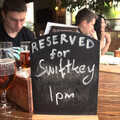 The signs says it: reserved for SwiftKey, SwiftKey Innovation Day, and Pizza Pub, Westminster and Southwark - 14th August 2014