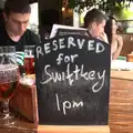 The signs says it: reserved for SwiftKey, SwiftKey Innovation Day, and Pizza Pub, Westminster and Southwark - 14th August 2014