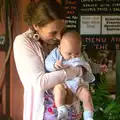 Carmen and baby, Matthew's Birthday up The Swan Inn, Brome, Suffolk - 17th August 2014