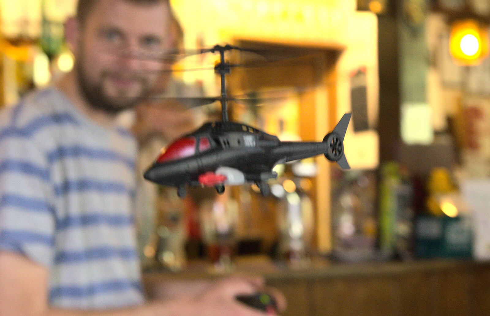 The Boy Phil flies Oak's drone from Matthew's Birthday up The Swan Inn, Brome, Suffolk - 17th August 2014