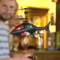 The Boy Phil flies Oak's drone, Matthew's Birthday up The Swan Inn, Brome, Suffolk - 17th August 2014