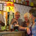 Alan, John, Spammy and Sandy at the bar, Matthew's Birthday up The Swan Inn, Brome, Suffolk - 17th August 2014