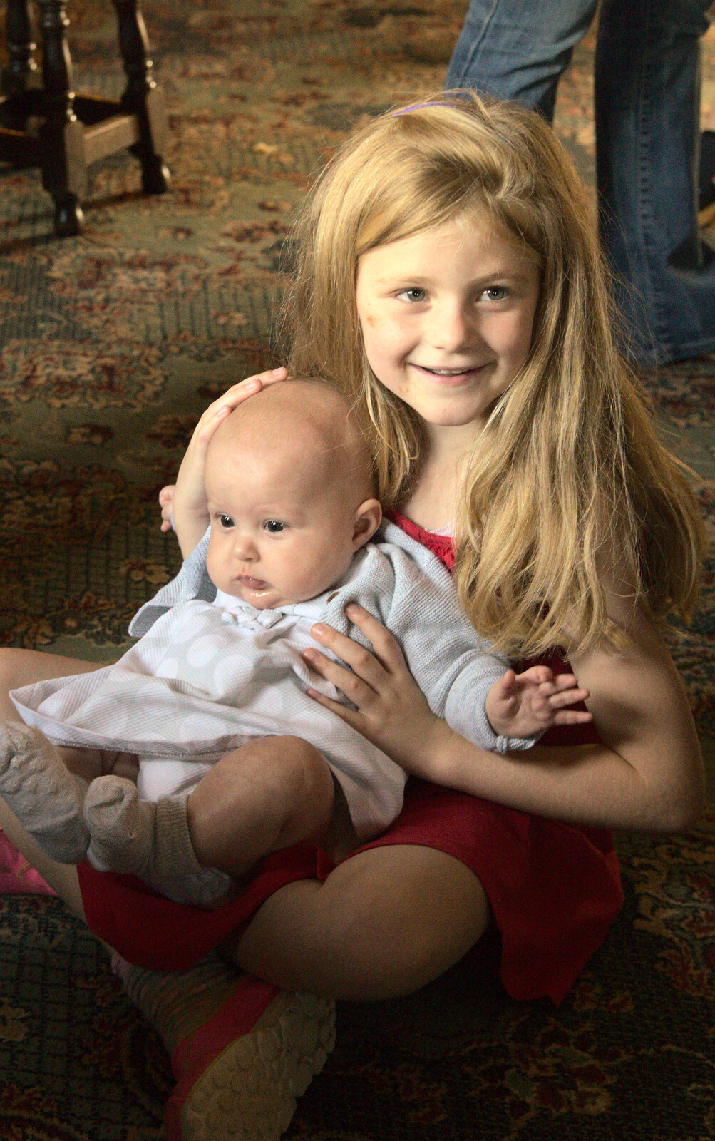 Isabella and Jessica from Matthew's Birthday up The Swan Inn, Brome, Suffolk - 17th August 2014