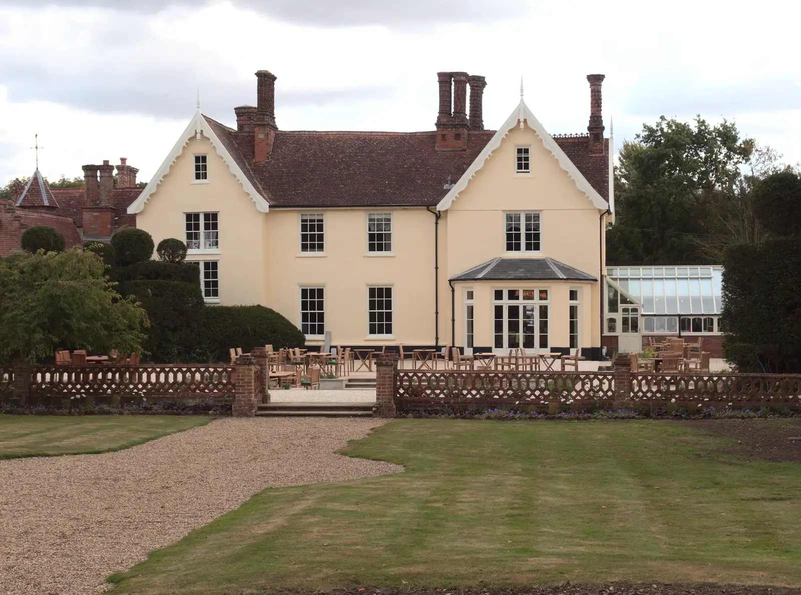 The Oaksmere's new patio area is finished, from The Oaksmere, and the Gislingham Flower Festival, Suffolk - 24th August 2014