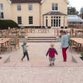 Fred, Harry and Isobel roam around the new patio, The Oaksmere, and the Gislingham Flower Festival, Suffolk - 24th August 2014