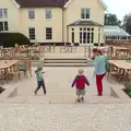 Fred, Harry and Isobel roam around the new patio, The Oaksmere, and the Gislingham Flower Festival, Suffolk - 24th August 2014