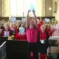 The choir-master really gets in to it, The Oaksmere, and the Gislingham Flower Festival, Suffolk - 24th August 2014