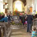 Impressive flower arrangement in the nave, The Oaksmere, and the Gislingham Flower Festival, Suffolk - 24th August 2014