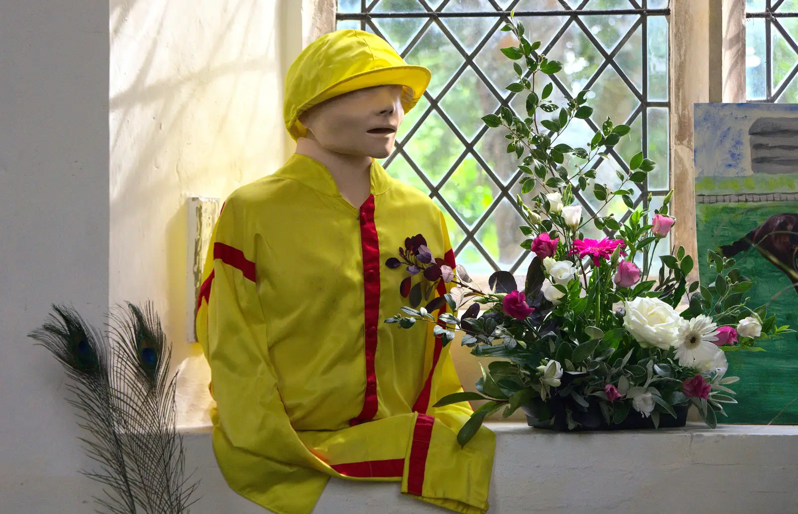 A jockey's silks, for some reason, from The Oaksmere, and the Gislingham Flower Festival, Suffolk - 24th August 2014