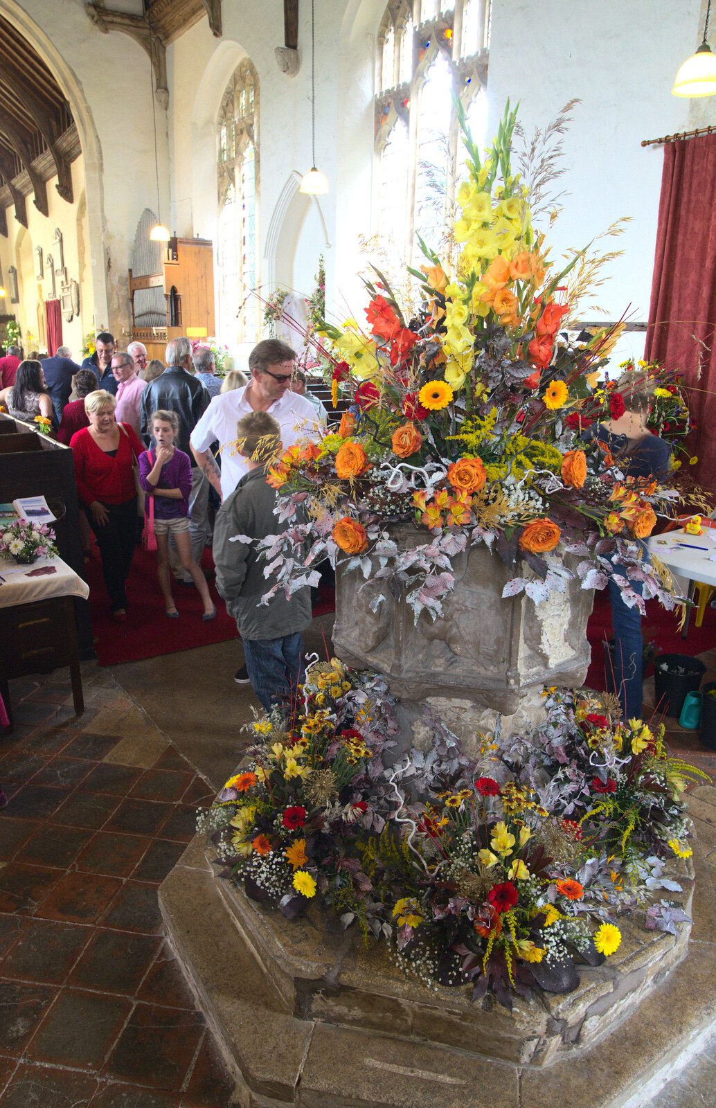 The impressive flower arrangement from The Oaksmere, and the Gislingham Flower Festival, Suffolk - 24th August 2014