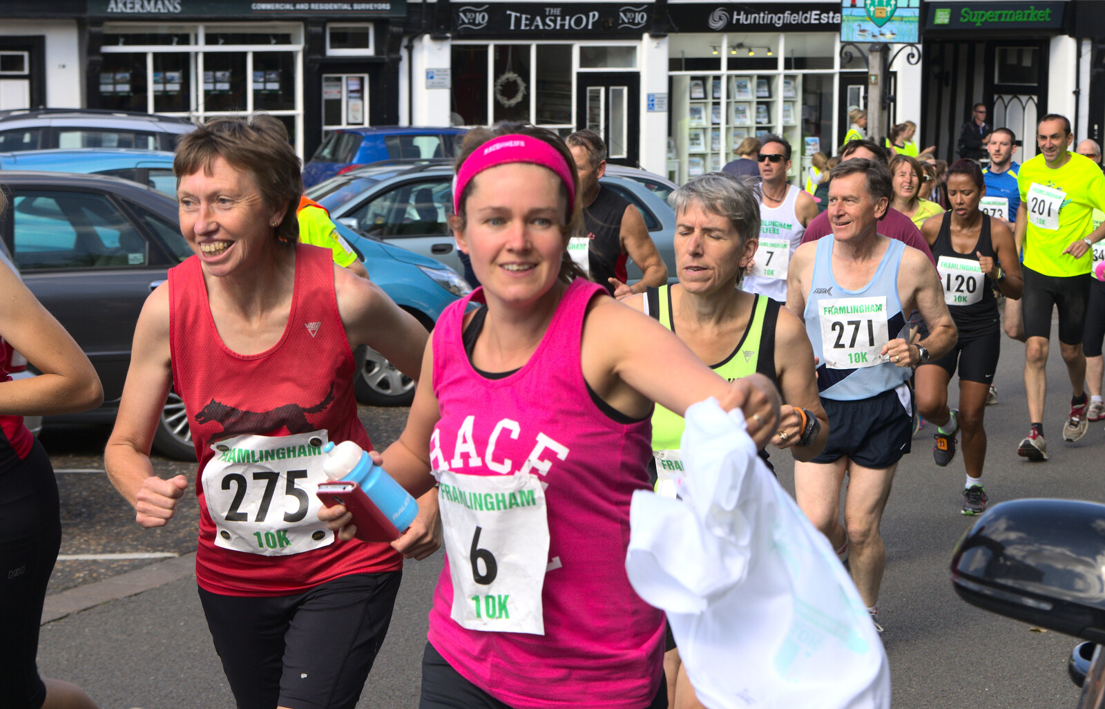 Isobel throws over an un-needed top from The Framlingham 10k Run, Suffolk - 31st August 2014